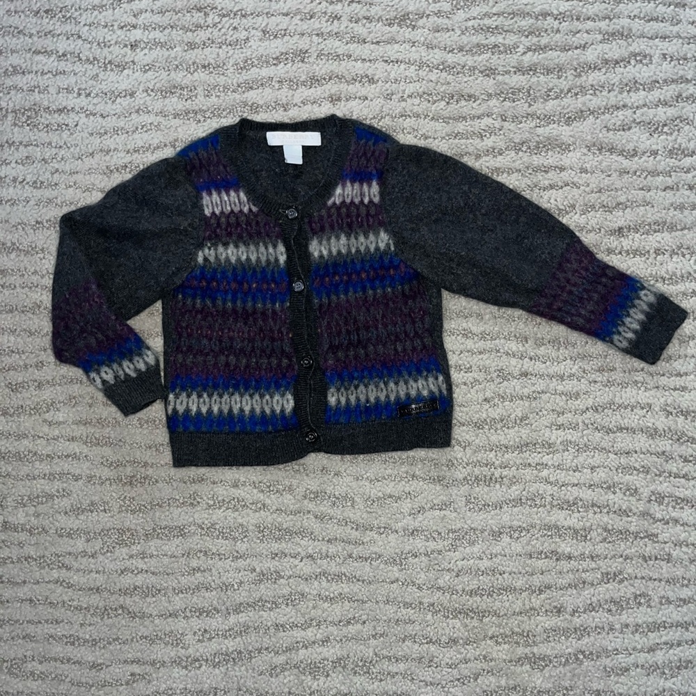 BURBERRY GIRL GREY/BLUE SWEATER 2T